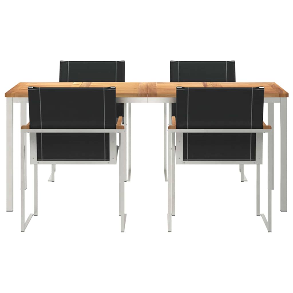 Σετ φαγητού 5 τεμαχίων με συμπαγές ξύλο ακακίας vidaXL