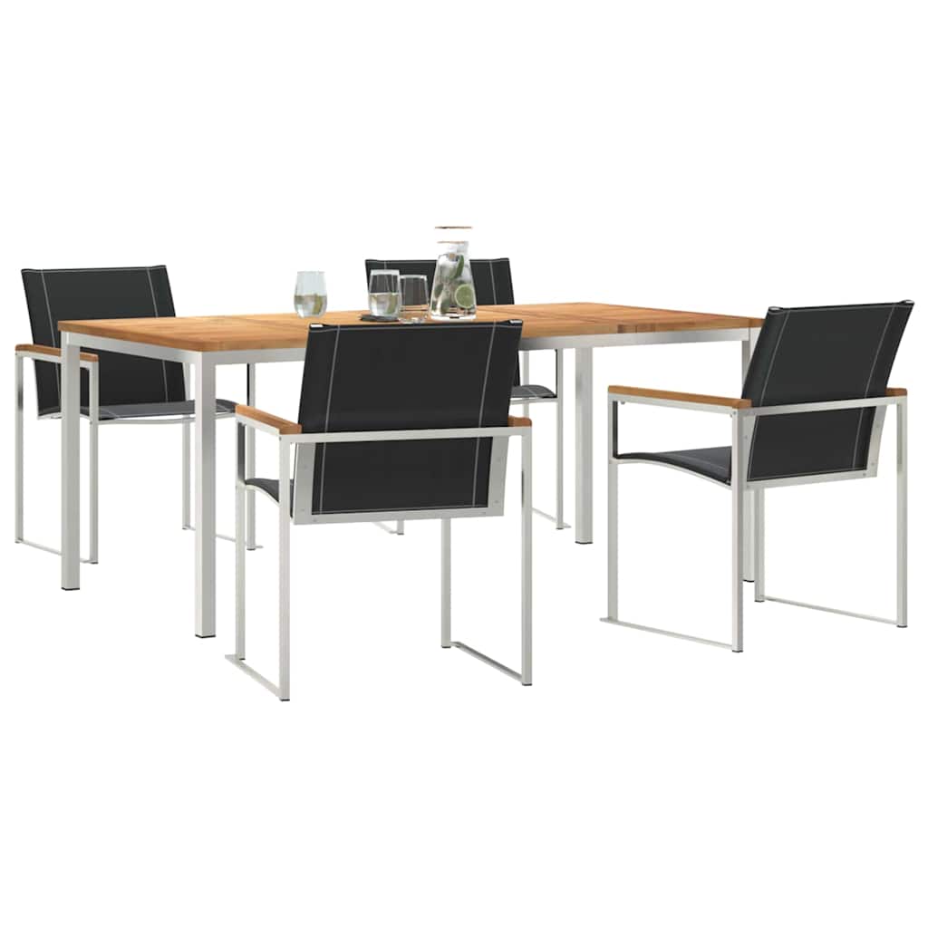 Σετ φαγητού 5 τεμαχίων με συμπαγές ξύλο ακακίας vidaXL