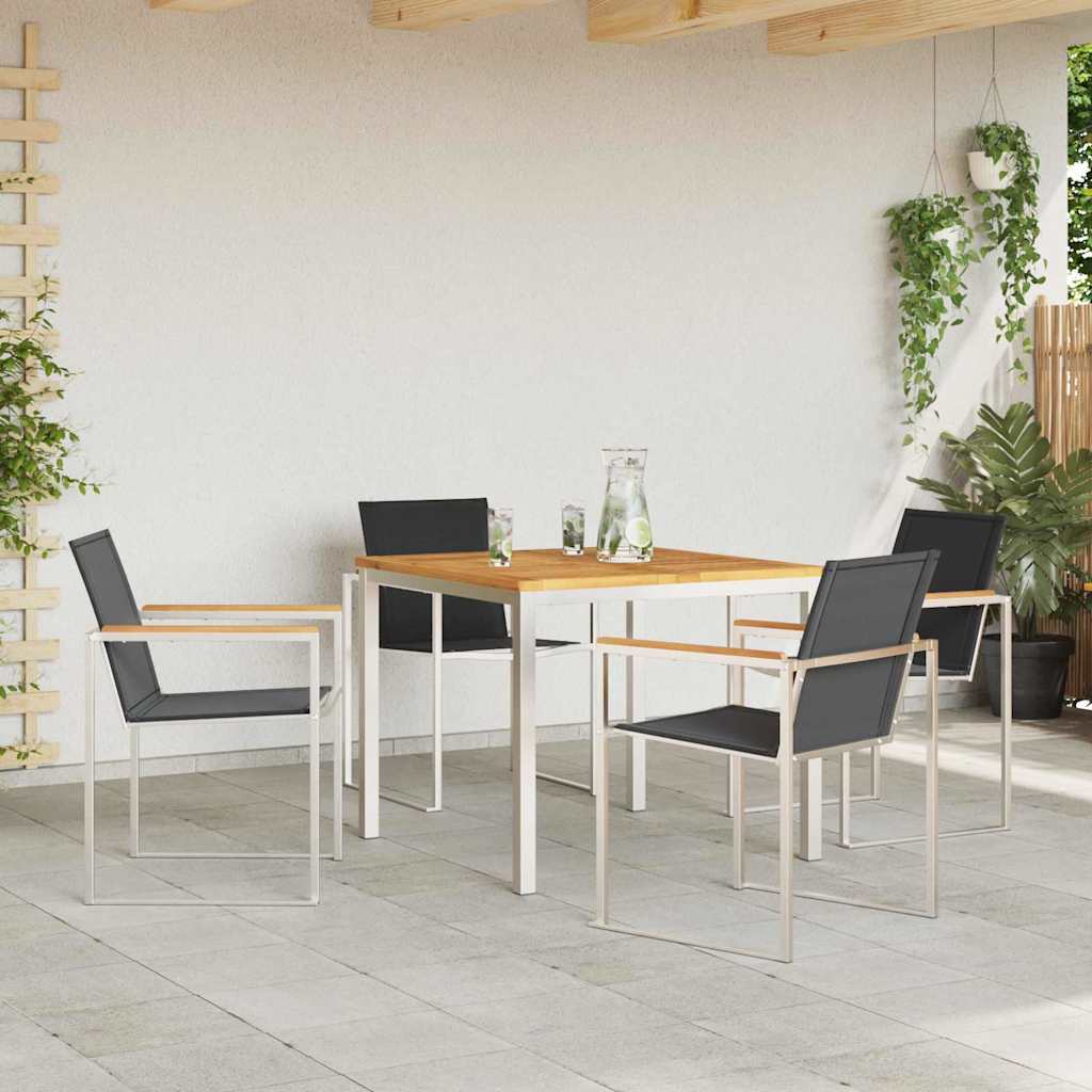 vidaXL 5 τεμαχίων σετ τραπεζαρίας κήπου από ξύλο teak