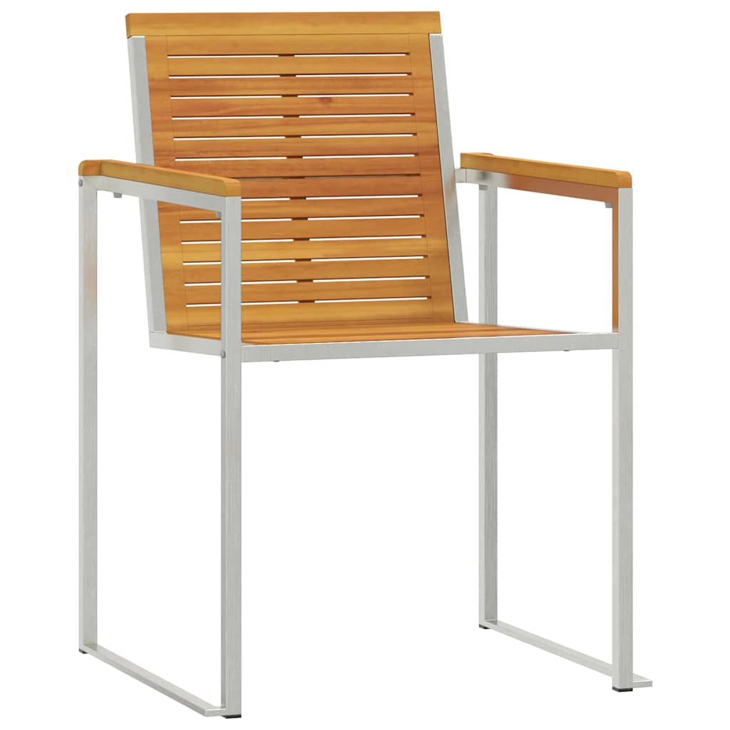 vidaXL Ξαπλώστρα με Καρέκλες Κήπου 3 τεμ Μασίφ Ξύλο Ακακίας