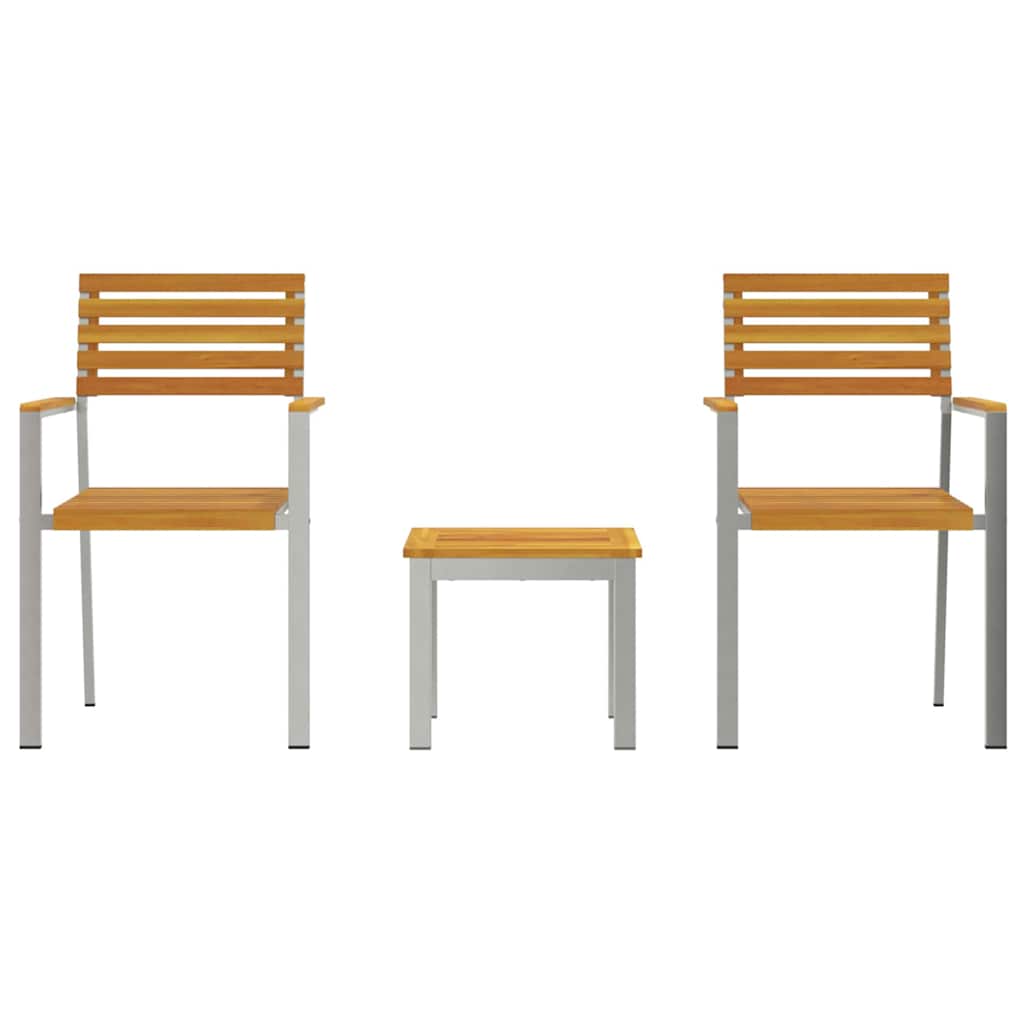 vidaXL 3 Τεμάχιο Σετ Τραπεζαρίας Κήπου Μασίφ Ξύλο Ακακίας