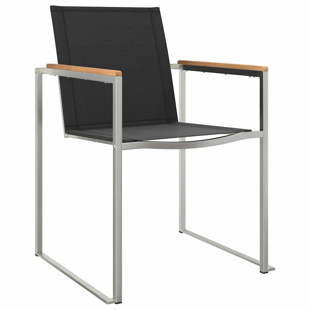 vidaXL ΣετΔείπνουΥπαίθρου 3 pcs Καφέ και Μαύρο Στερεό Τικ