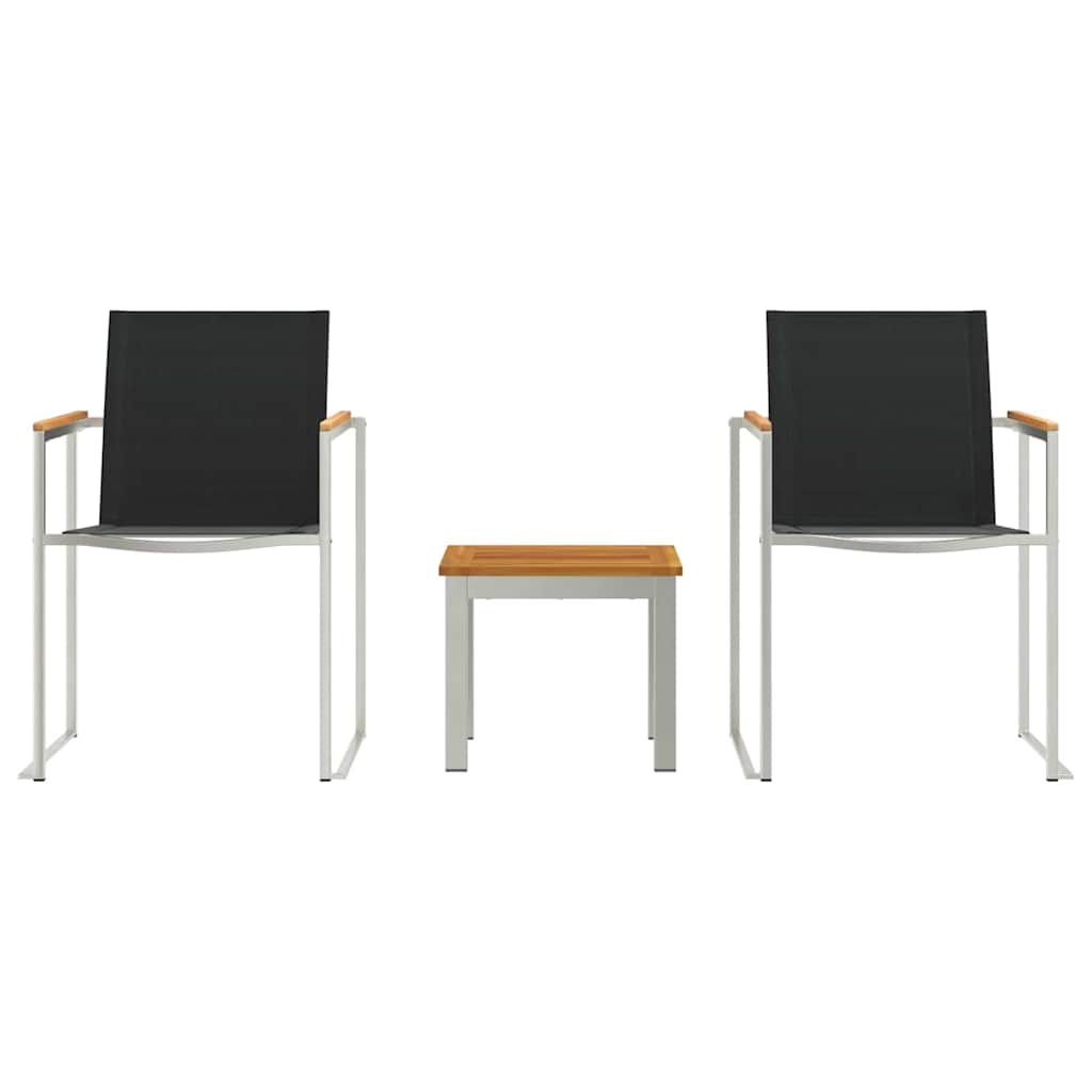 vidaXL ΣετΔείπνουΥπαίθρου 3 pcs Καφέ και Μαύρο Στερεό Τικ