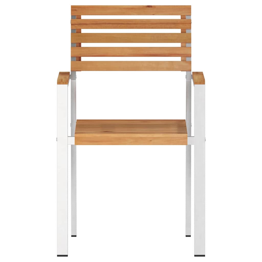 Καρέκλες Κήπου vidaXL Στοιβαζόμενες 6 τμχ 54.5x56x89 εκ Μασίφ Ξύλο Teak