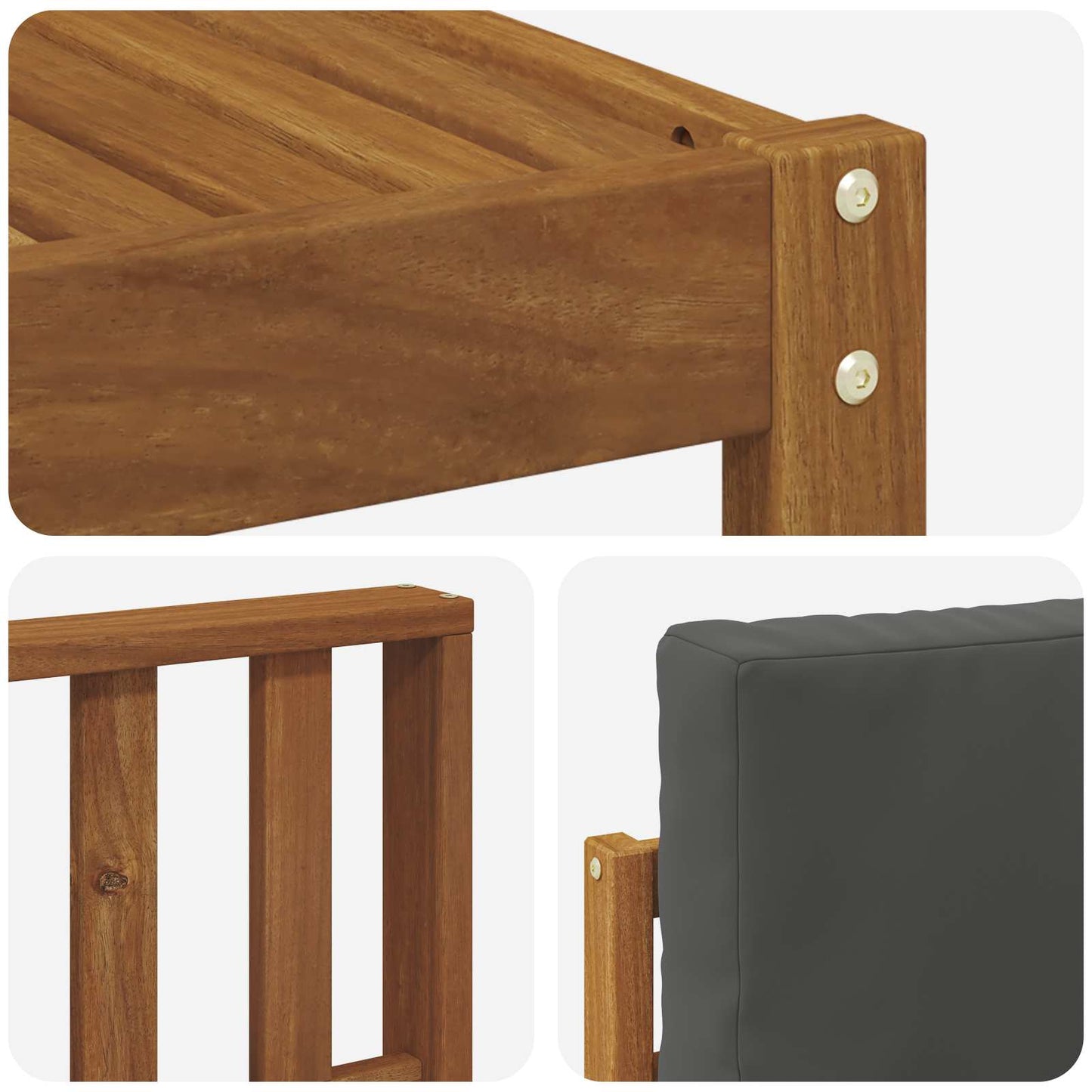 vidaXL Σειρά Καναπέ Εξωτερικού με μαξιλάρι 5 pcs Φυσικό και Ανθρακί