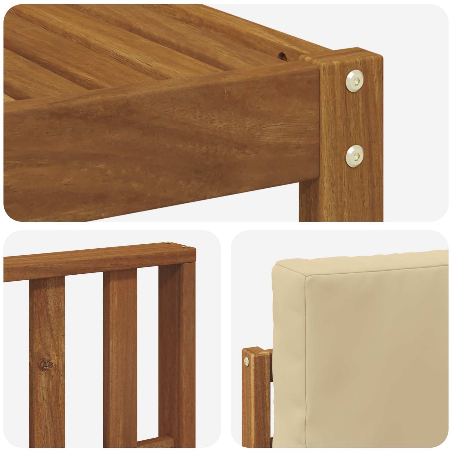 vidaXL Σειρά Καναπέ Εξωτερικού με μαξιλάρι 5 pcs Φυσικό και Μπεζ