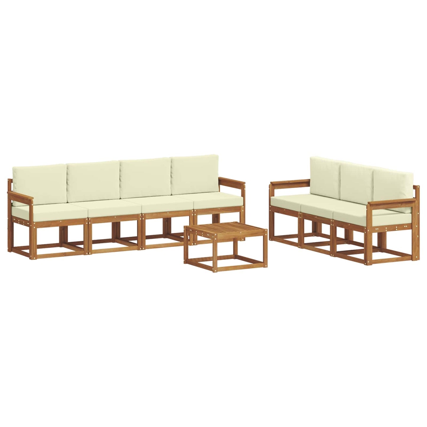 vidaXL Σειρά Καναπέ Εξωτερικού με μαξιλάρι 8 pcs Φυσικό και Κρέμα