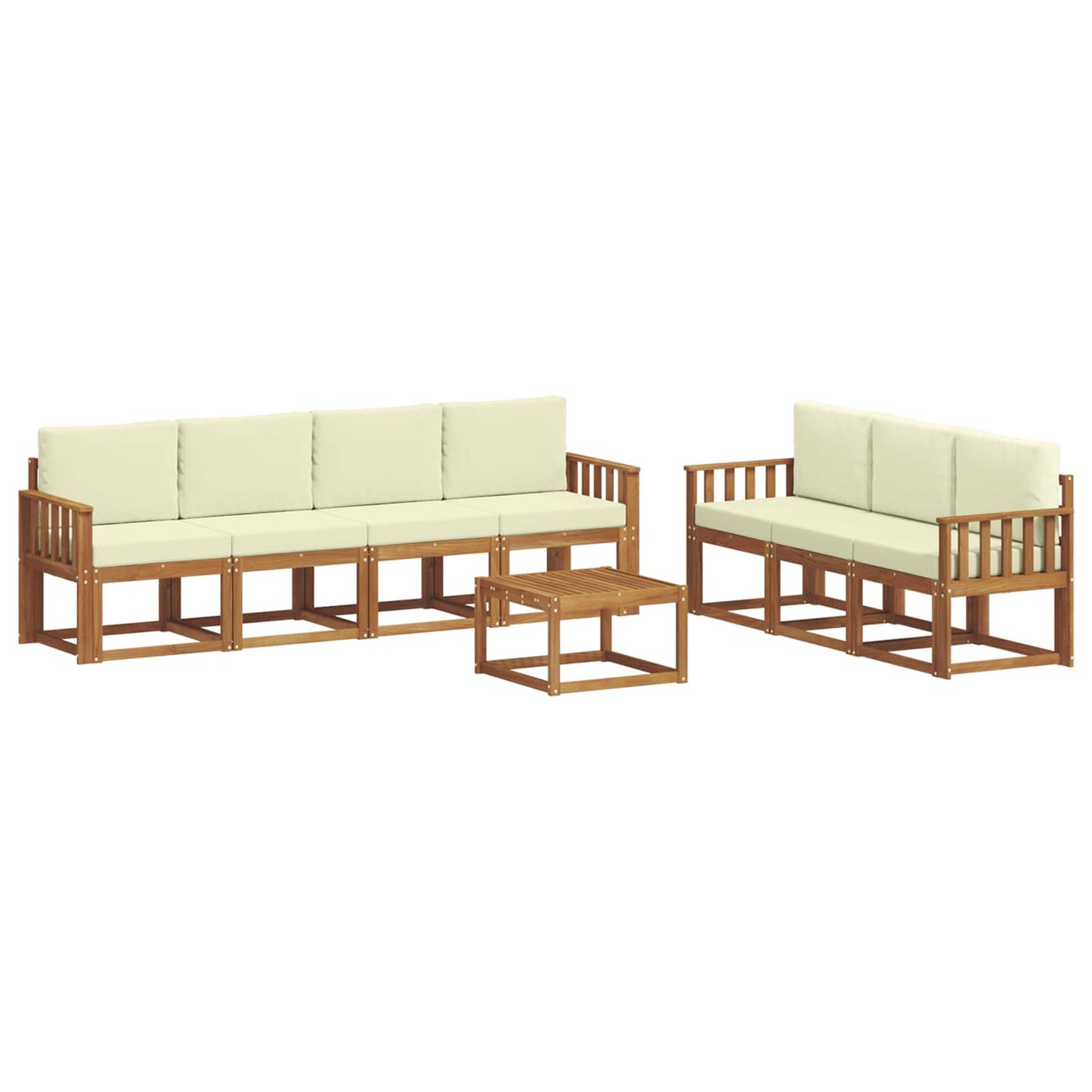 vidaXL Σειρά Καναπέ Εξωτερικού με μαξιλάρι 8 pcs Φυσικό και Κρέμα