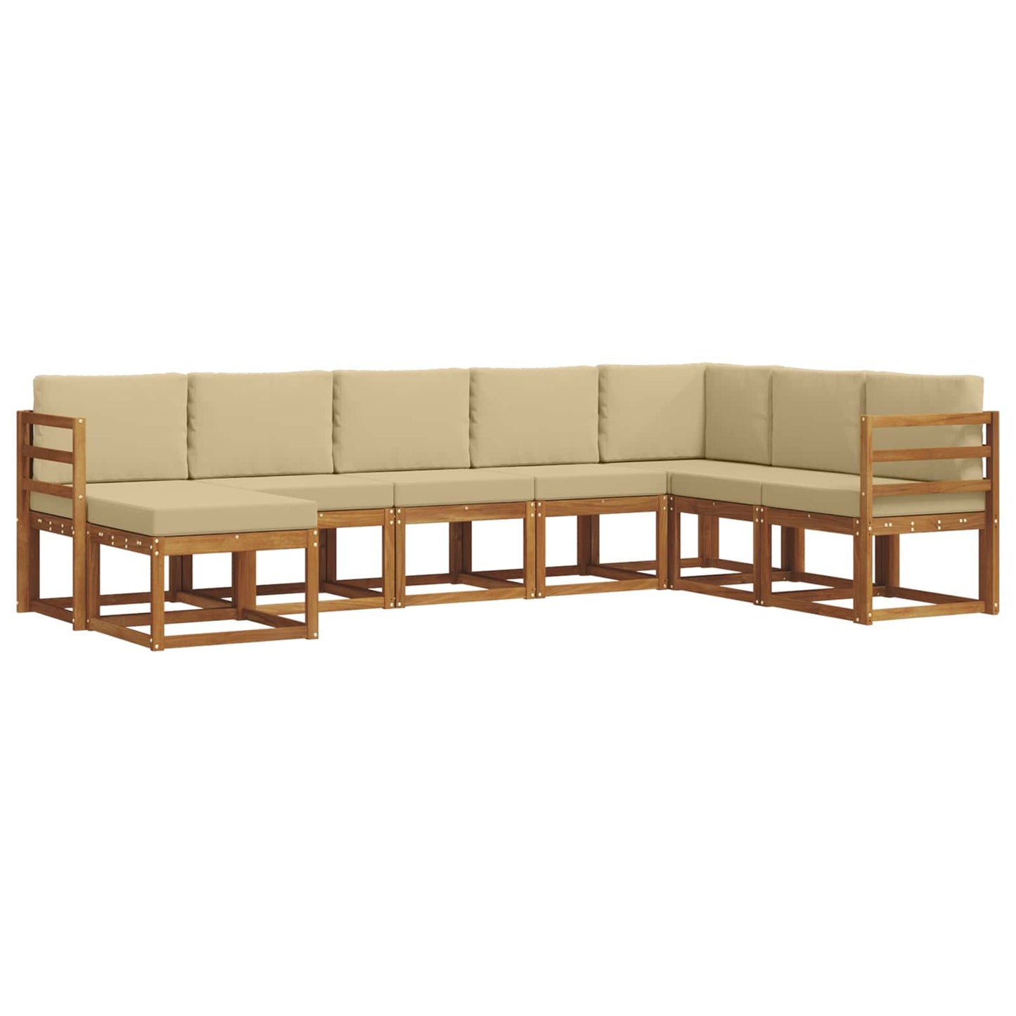 vidaXL Σειρά Καναπέ Εξωτερικού με μαξιλάρι 8 pcs Φυσικό και Μπεζ