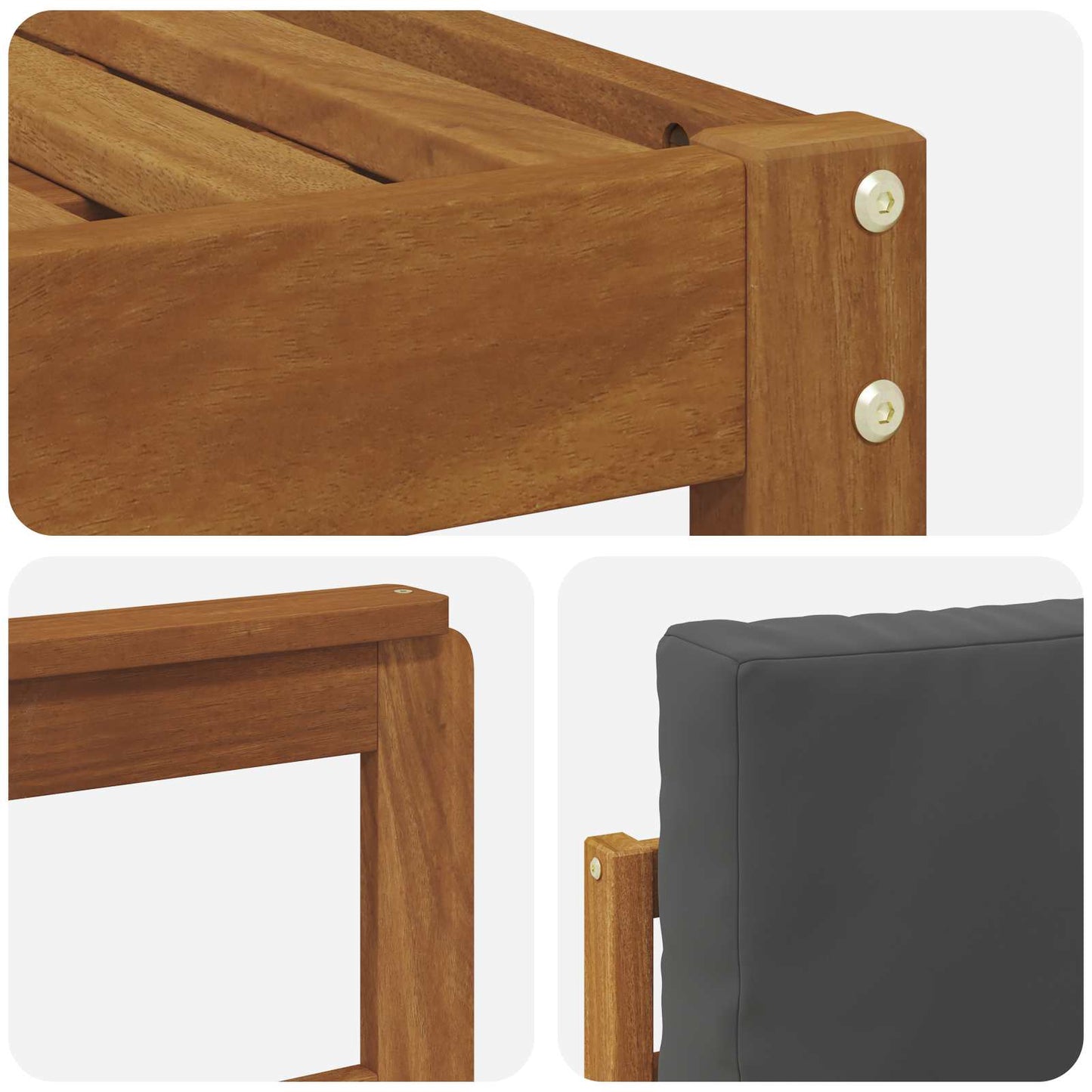 vidaXL Σειρά Καναπέ Εξωτερικού με μαξιλάρι 8 pcs Φυσικό και Ανθρακί
