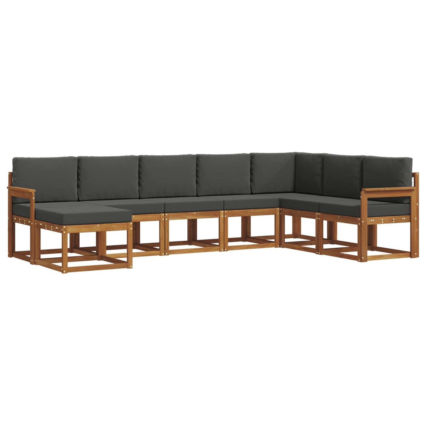 vidaXL Σειρά Καναπέ Εξωτερικού με μαξιλάρι 8 pcs Φυσικό και Ανθρακί