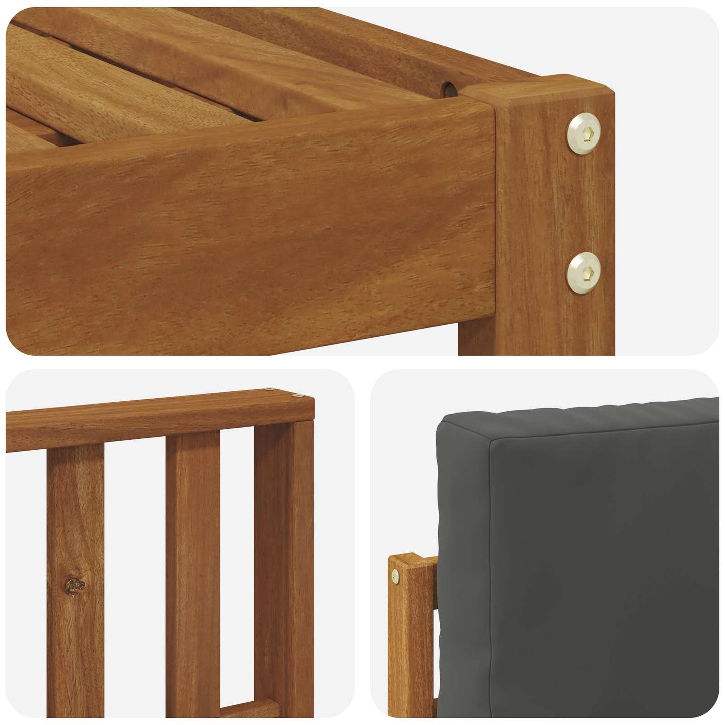 vidaXL Σειρά Καναπέ Εξωτερικού με μαξιλάρι 8 pcs Φυσικό και Ανθρακί