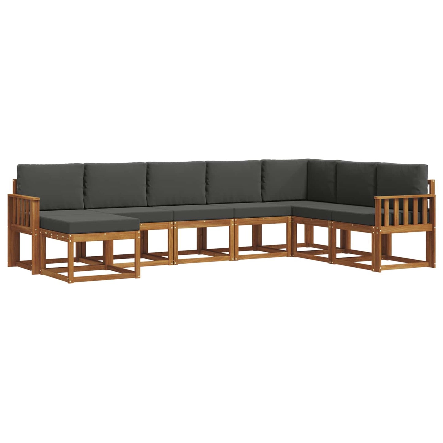 vidaXL Σειρά Καναπέ Εξωτερικού με μαξιλάρι 8 pcs Φυσικό και Ανθρακί
