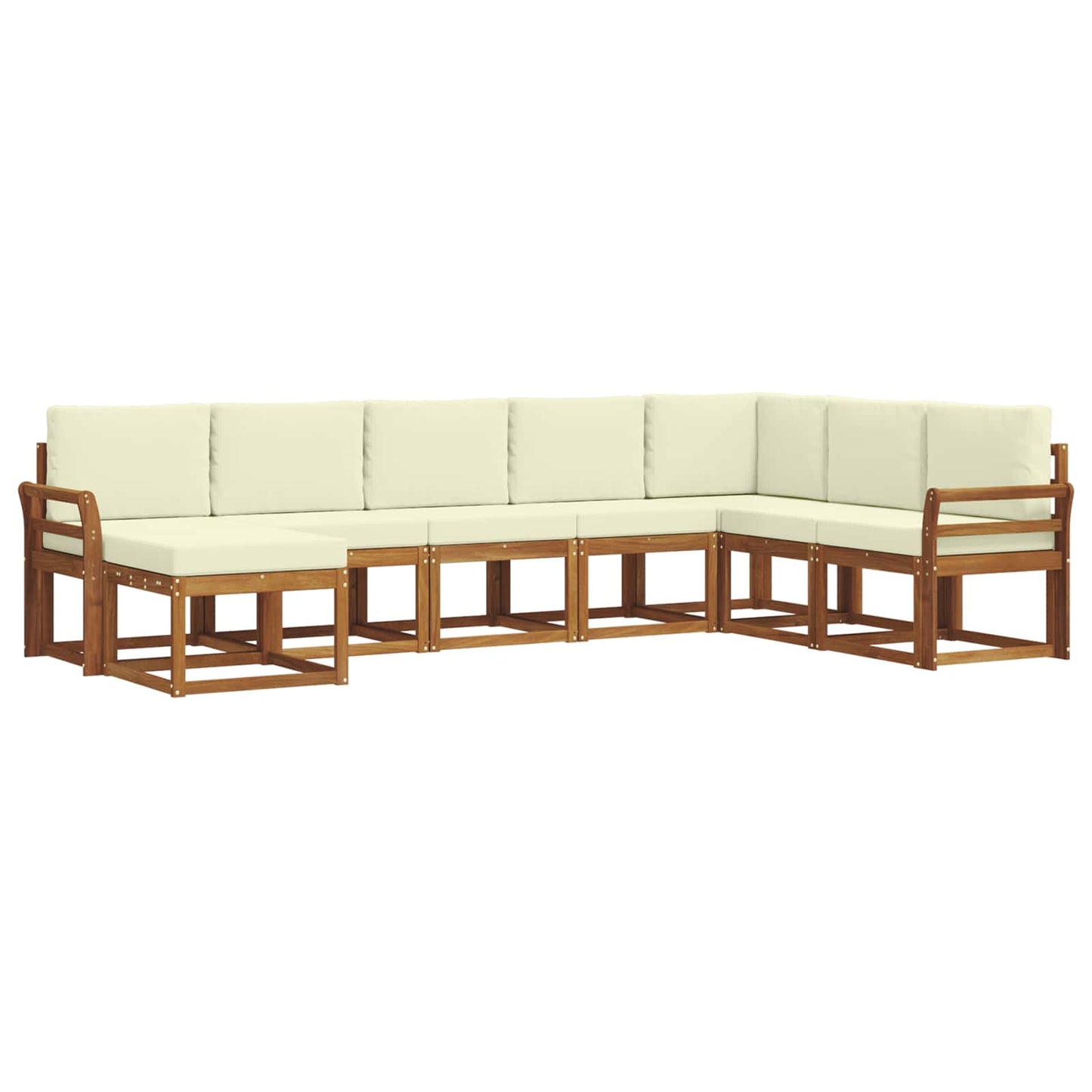 vidaXL Σειρά Καναπέ Εξωτερικού με μαξιλάρι 8 pcs Φυσικό και Κρέμα