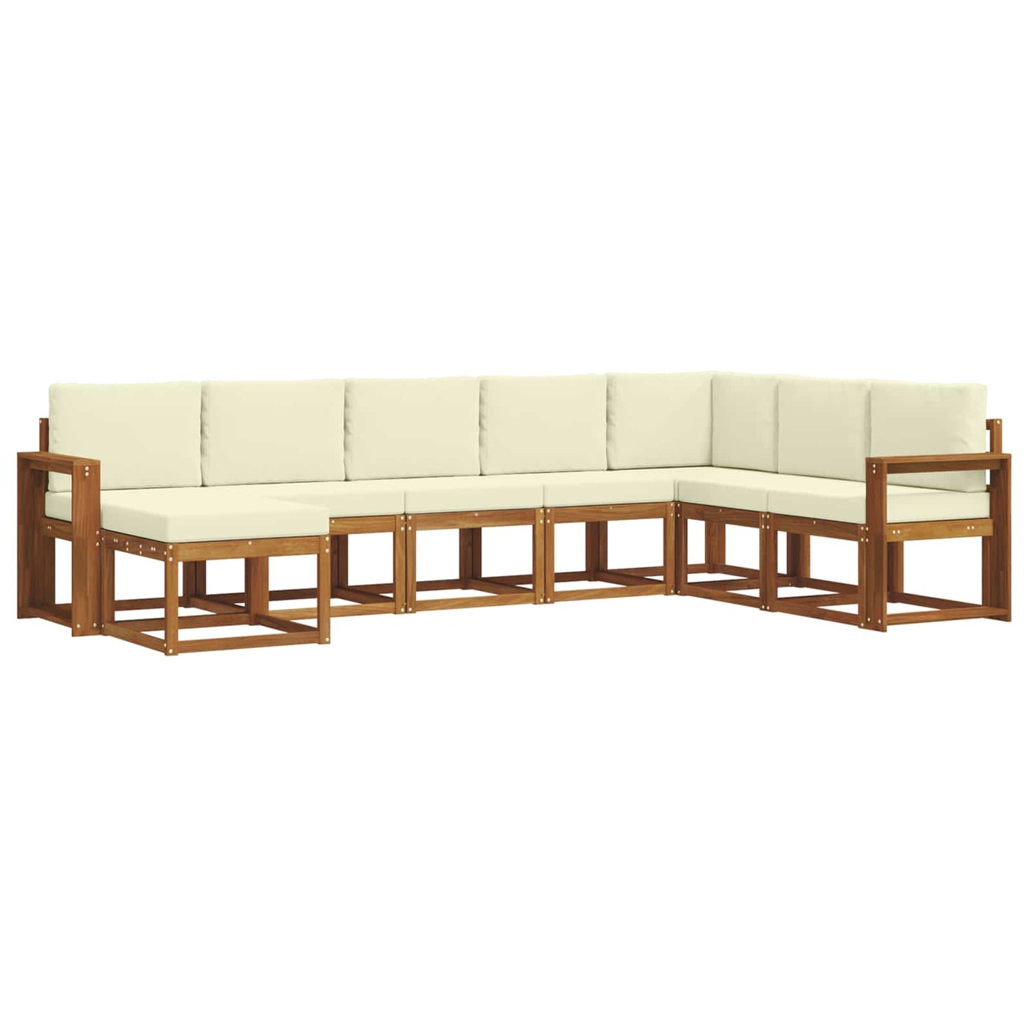 vidaXL Σειρά Καναπέ Εξωτερικού με μαξιλάρι 8 pcs Φυσικό και Κρέμα