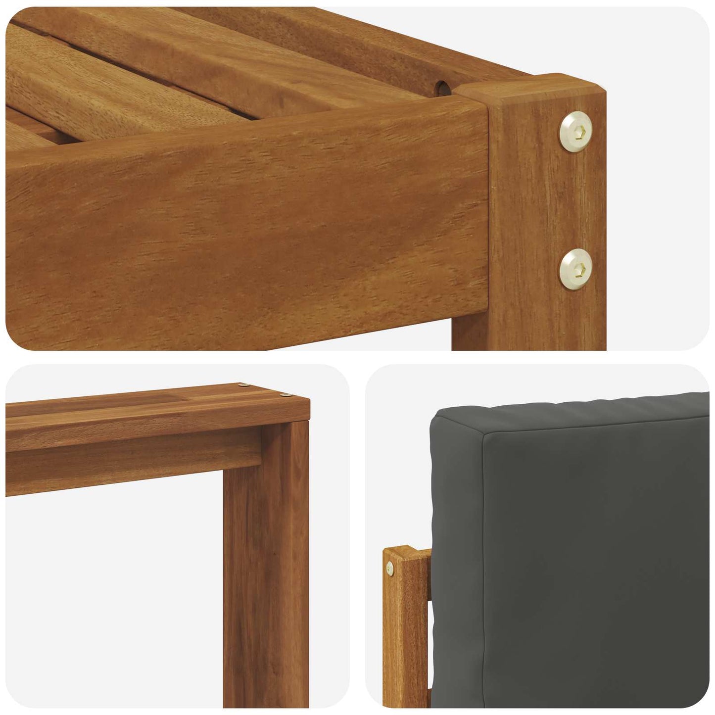 vidaXL Σειρά Καναπέ Εξωτερικού με μαξιλάρι 8 pcs Φυσικό και Ανθρακί