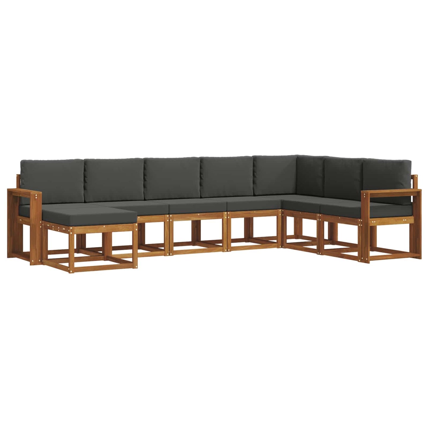 vidaXL Σειρά Καναπέ Εξωτερικού με μαξιλάρι 8 pcs Φυσικό και Ανθρακί