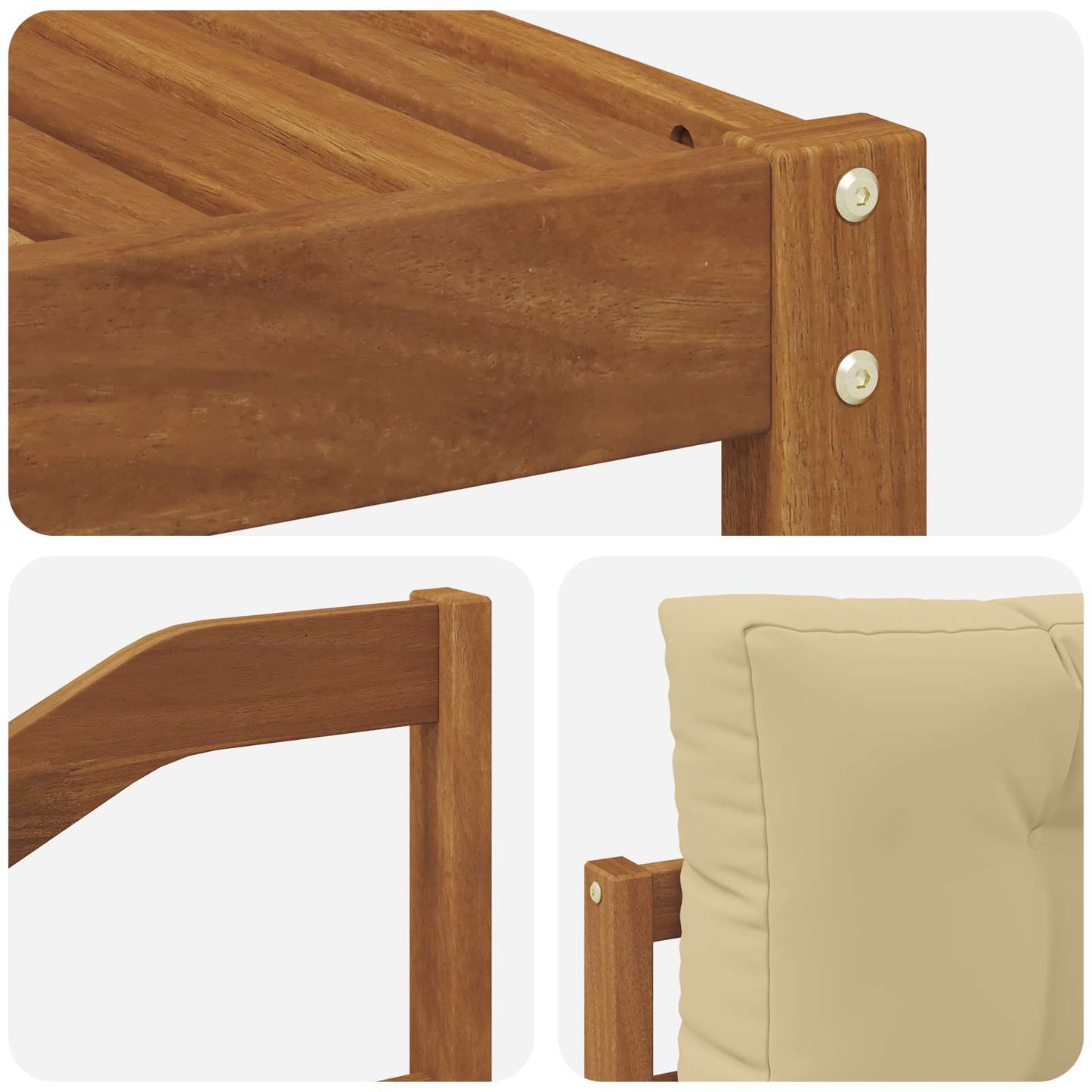 vidaXL Σειρά Καναπέ Εξωτερικού 5 τμχ. Φυσικό και Μπεζ