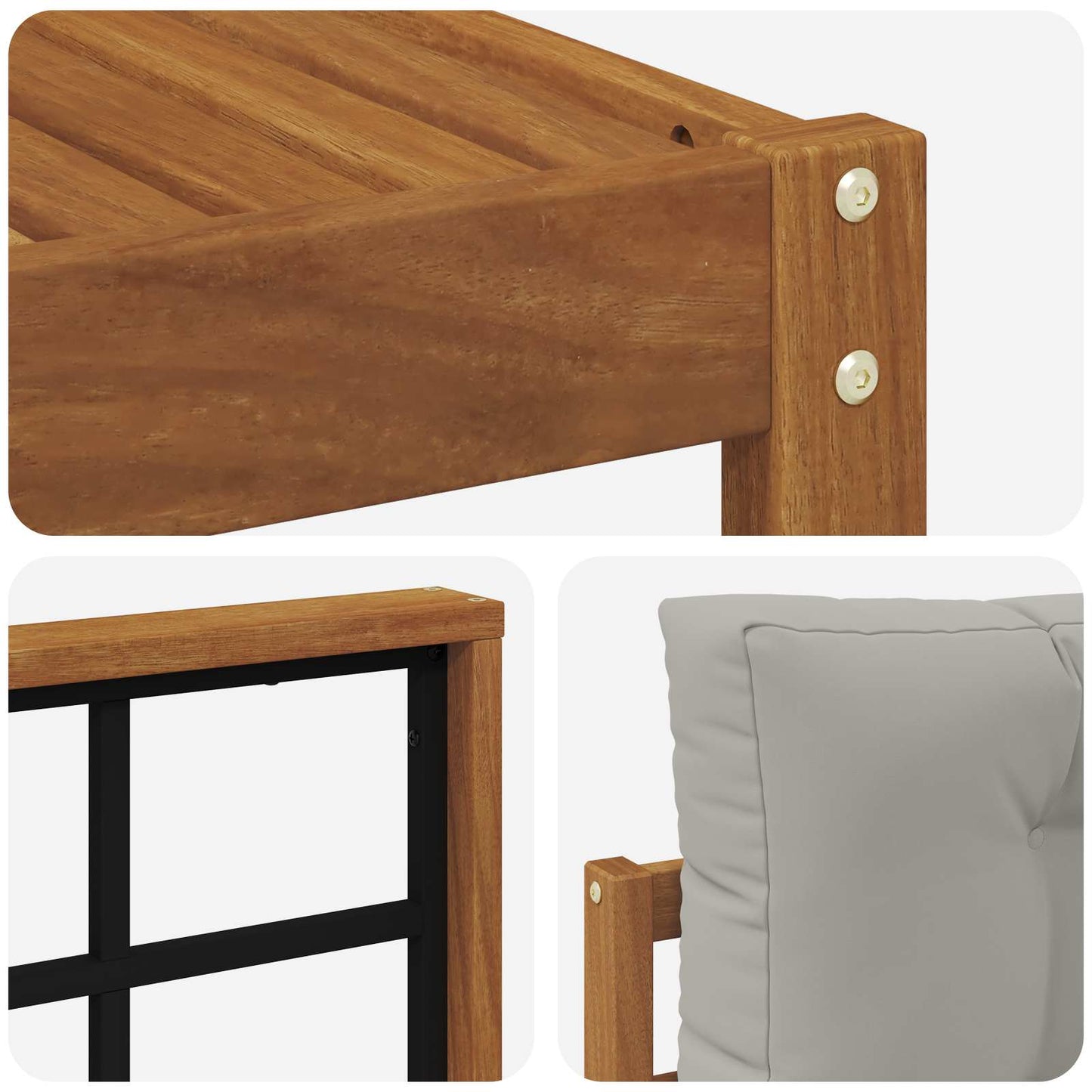 vidaXL Σειρά Καναπέ Εξωτερικού 7 τμχ. Φυσικό και Ανοιχτό Γκρι