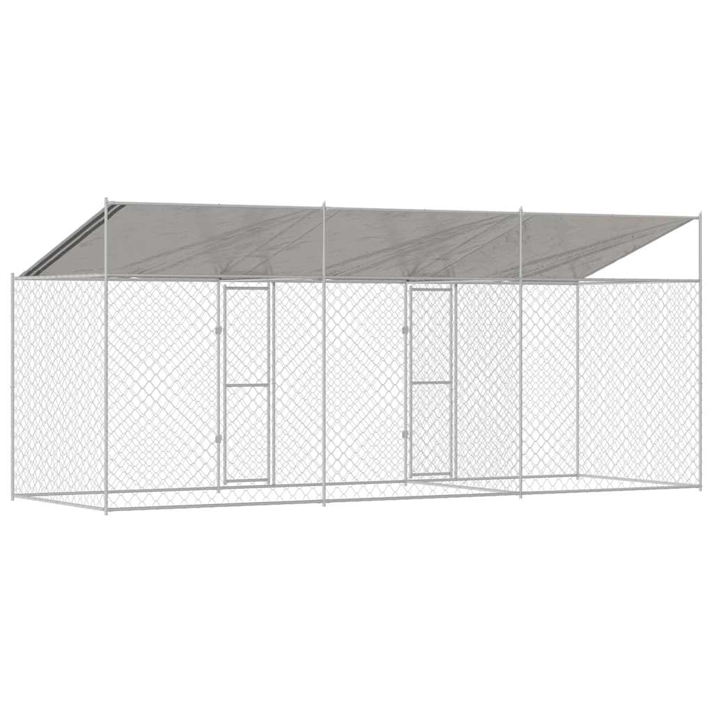 Κλουβί σκύλου Ασημί 600 x 200 x 256 εκ. Επικαλυμμένος Χάλυβας