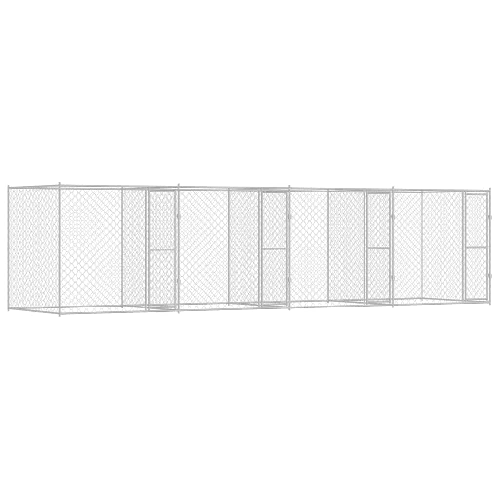 vidaXL Κλουβί σκύλου Ασημί 800 x 200 x 200 εκ. Επικαλυμμένος Χάλυβας