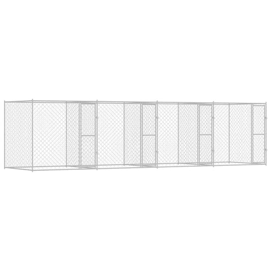 vidaXL Κλουβί σκύλου Ασημί 800 x 200 x 200 εκ. Επικαλυμμένος Χάλυβας