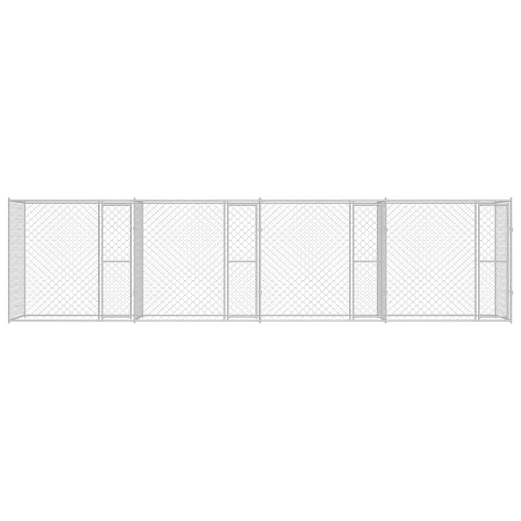 vidaXL Κλουβί σκύλου Ασημί 800 x 200 x 200 εκ. Επικαλυμμένος Χάλυβας