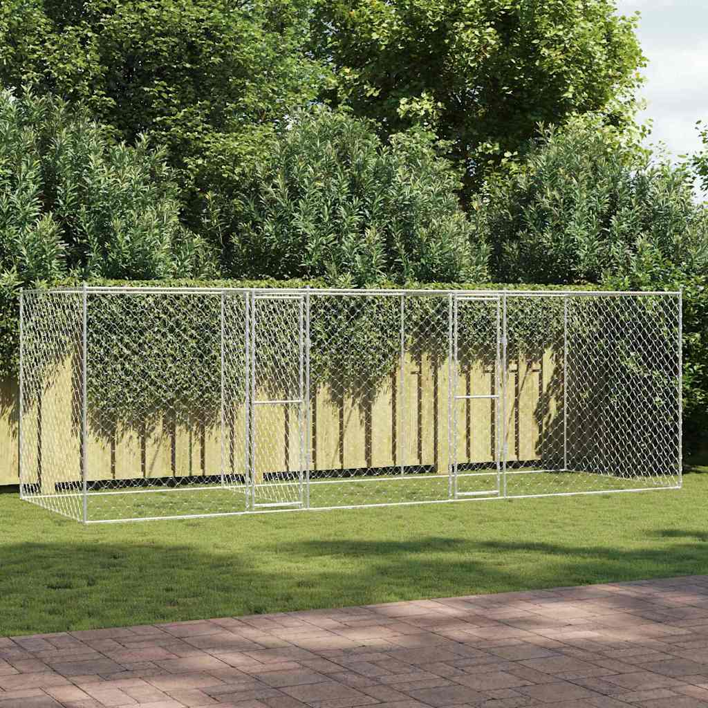 Κλουβί σκύλου Ασημί 600 x 200 x 200 εκ. Επικαλυμμένος Χάλυβας