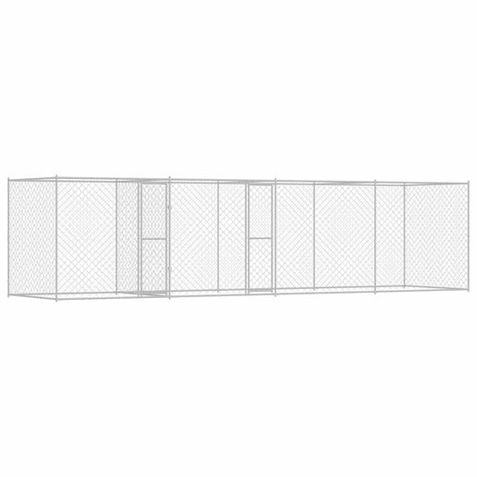 vidaXL Κλουβί σκύλου Ασημί 600 x 200 x 200 εκ. Επικαλυμμένος Χάλυβας
