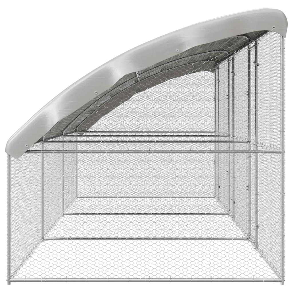 vidaXL Κλουβί για κότες Ασημί 600 x 200 x 198.5 εκ