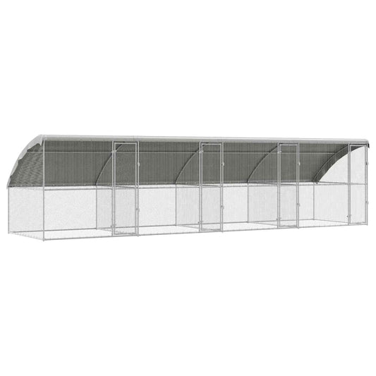 vidaXL Κλουβί για κότες Ασημί 800 x 200 x 198.5 εκ