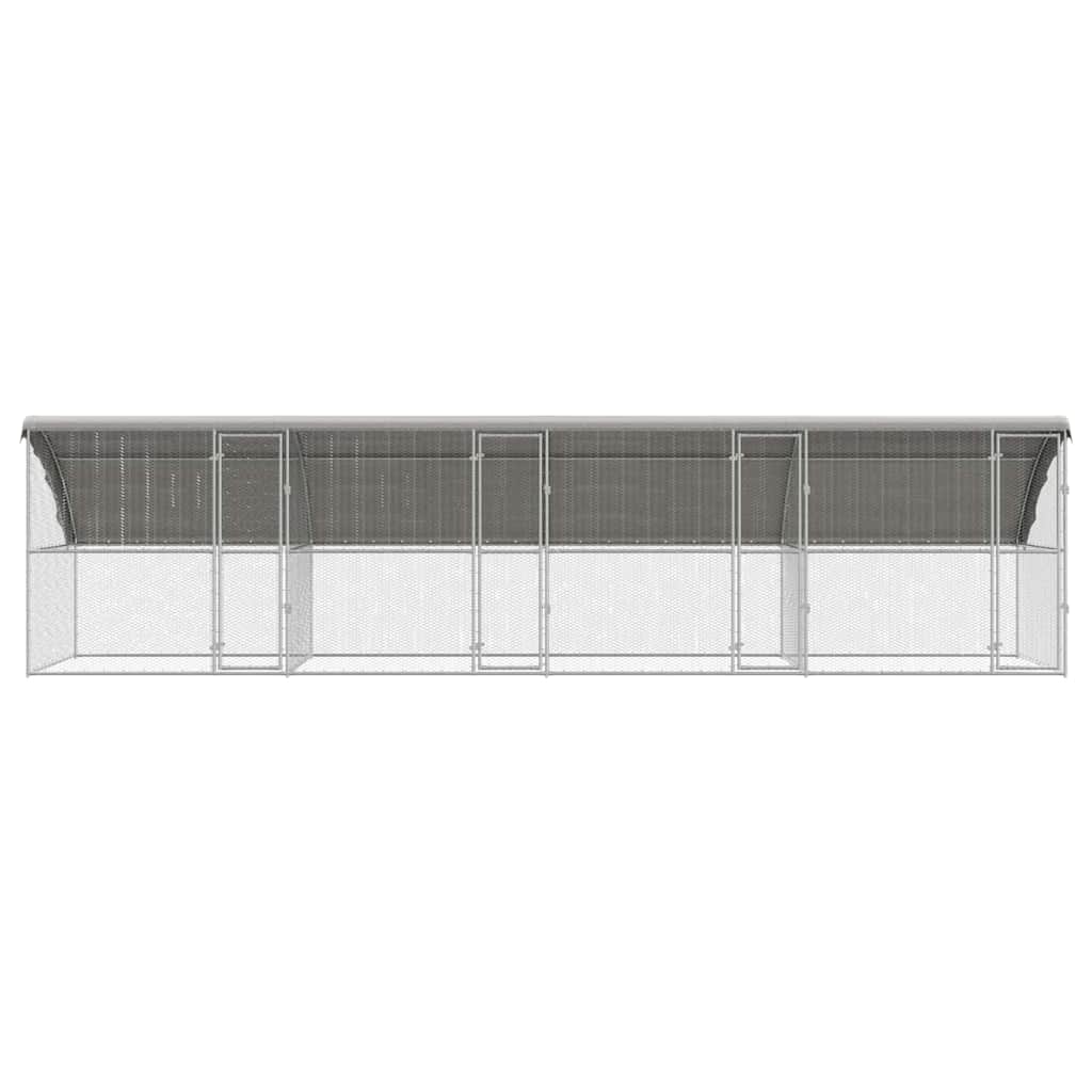 vidaXL Κλουβί για κότες Ασημί 800 x 200 x 198.5 εκ