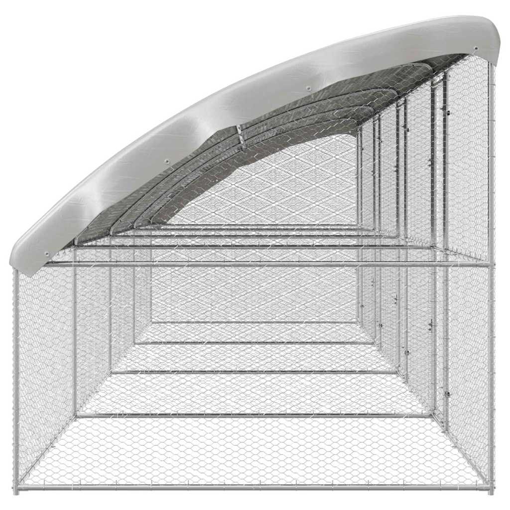 vidaXL Κλουβί για κότες Ασημί 800 x 200 x 198.5 εκ