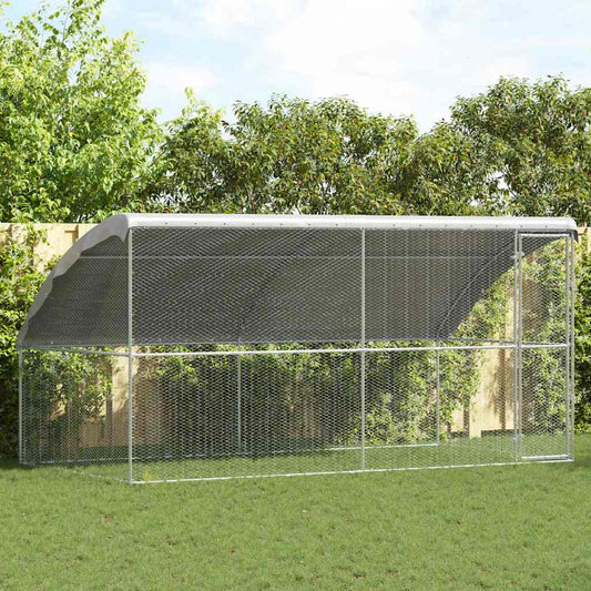 vidaXL Κοτέτσι με 1 πόρτα 2 τεμ. Ασημί 400x200x200cm