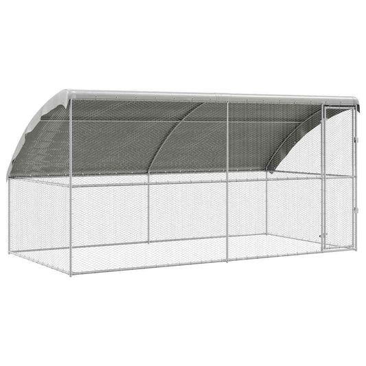 vidaXL Κοτέτσι με 1 πόρτα 2 τεμ. Ασημί 400x200x200cm