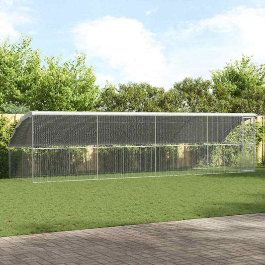 vidaXL Κοτέτσι με 1 πόρτα 4 τεμ. Ασημί 800x200x200cm