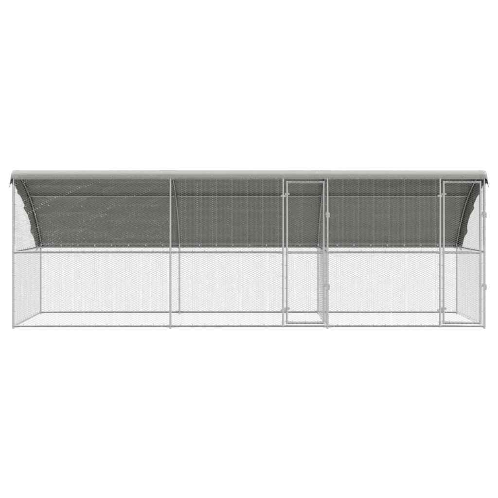 vidaXL Κλουβί για κότες Ασημί 600 x 200 x 198.5 εκ