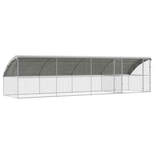 vidaXL Κλουβί για κότες Ασημί 800 x 200 x 198.5 εκ