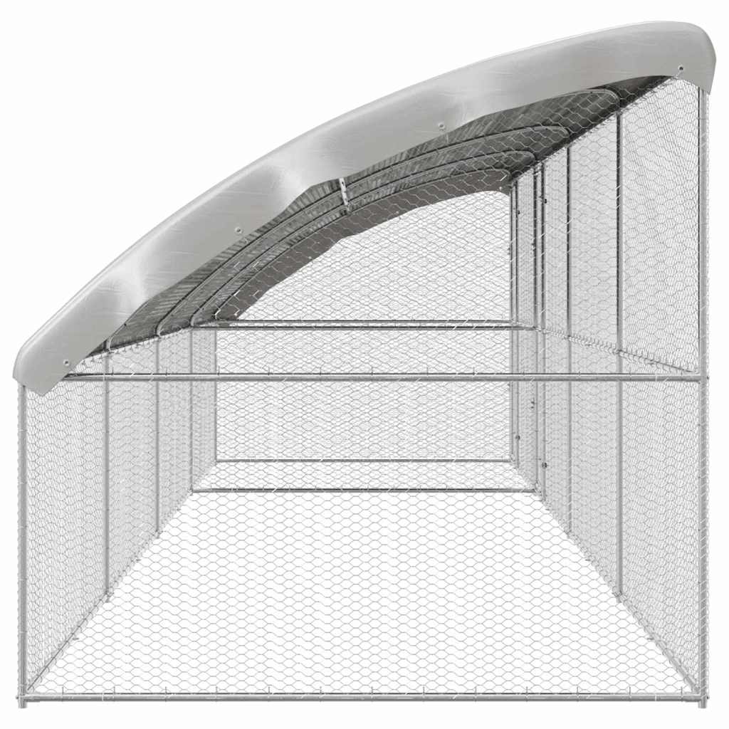vidaXL Κλουβί για κότες Ασημί 800 x 200 x 198.5 εκ
