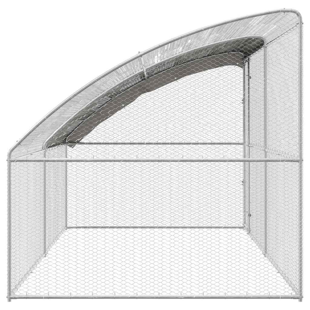 vidaXL Κλουβί για κότες Ασημί 400 x 200 x 198.5 εκ