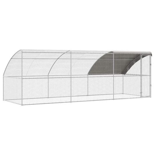 vidaXL Κοτέτσι με 1 πόρτα 3 τεμ. Ασημί 600x200x200cm Χάλυβας και PE