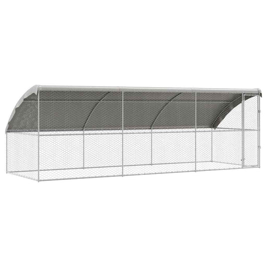 vidaXL Κλουβί Σκύλου με αποθήκευση 3 pcs Ασημί 6 x 2 x 2 m Ατσάλι
