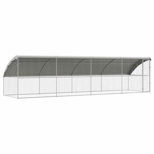 vidaXL Κλουβί Σκύλου με αποθήκευση 4 pcs Ασημί 8 x 2 x 2 m Ατσάλι
