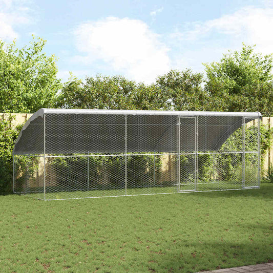vidaXL Κλουβί Σκύλου με αποθήκευση 3 pcs Ασημί 6 x 2 x 2 m Ατσάλι