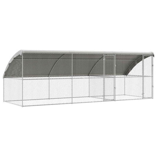 vidaXL Κλουβί Σκύλου με αποθήκευση 3 pcs Ασημί 6 x 2 x 2 m Ατσάλι