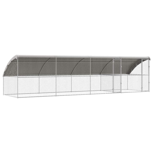 vidaXL Κλουβί Σκύλου με αποθήκευση 4 pcs Ασημί 8 x 2 x 2 m Ατσάλι