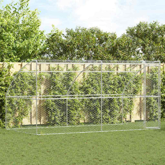 vidaXL Κλουβί Σκύλου με αποθήκευση 2 pcs Ασημί 4 x 2 x 2 m Ατσάλι