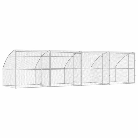 vidaXL Κλουβί Σκύλου με αποθήκευση 4 pcs Ασημί 8 x 2 x 2 m Ατσάλι
