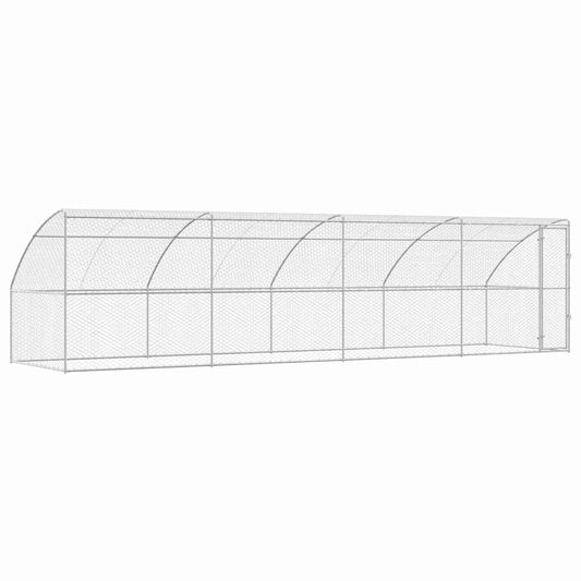 vidaXL Κλουβί Σκύλου με αποθήκευση 4 pcs Ασημί 8 x 2 x 2 m Ατσάλι