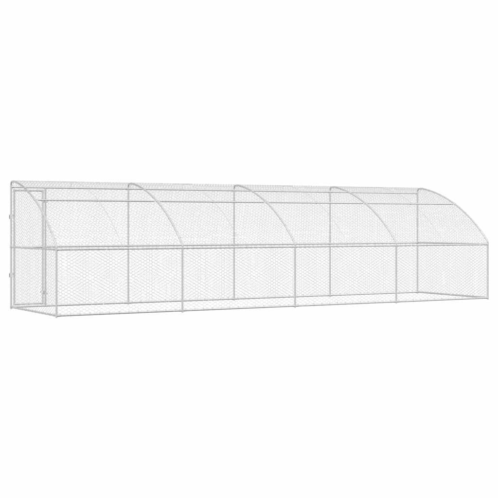 vidaXL Κλουβί Σκύλου με αποθήκευση 4 pcs Ασημί 8 x 2 x 2 m Ατσάλι